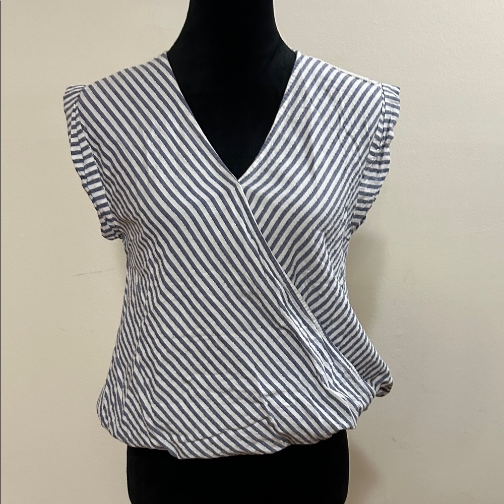 JACHS Girlfriend Blue and White Striped Blouse ( 1156 )
